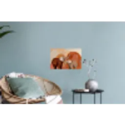 Olifanten - Oranje - Abstract Muursticker klein -plant