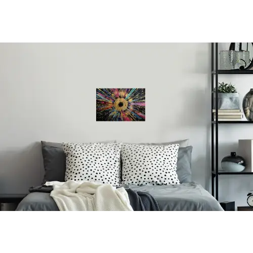 Explosie - Goud - Kleurrijk - Abstract Muursticker klein -slaapkamer