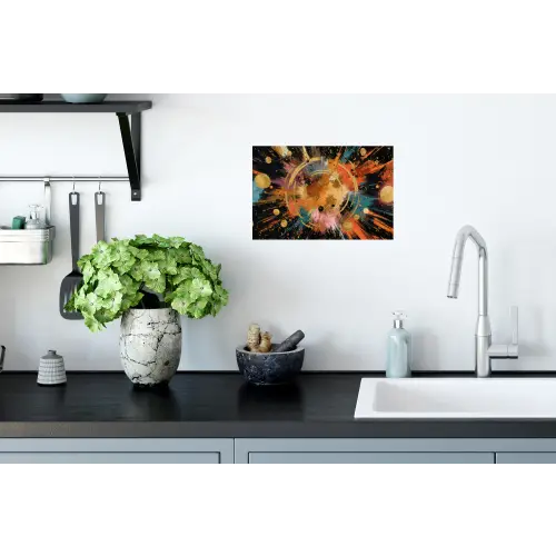 Explosie - Verfstructuur - Goud - Abstract Muursticker klein -keuken