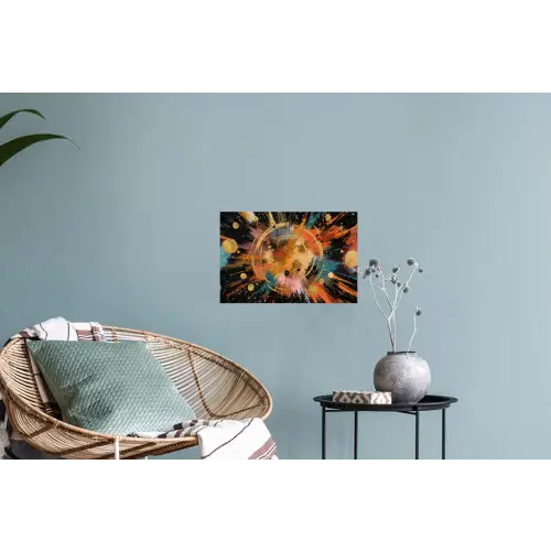 Explosie - Verfstructuur - Goud - Abstract Muursticker klein -plant