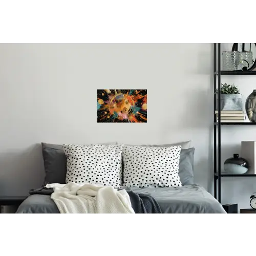 Explosie - Verfstructuur - Goud - Abstract Muursticker klein -slaapkamer