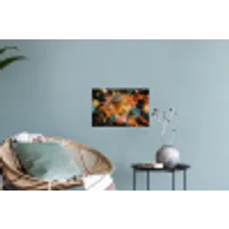 Explosie - Verfstructuur - Goud - Abstract Muursticker klein -plant