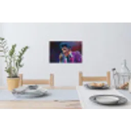 Expressief - Microfoon - Paars Muursticker klein -eettafel