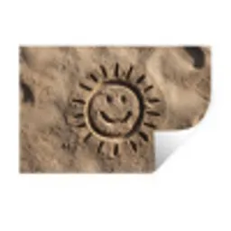 Gezichtje - Zon - Zand - Getekend Muursticker klein -3d