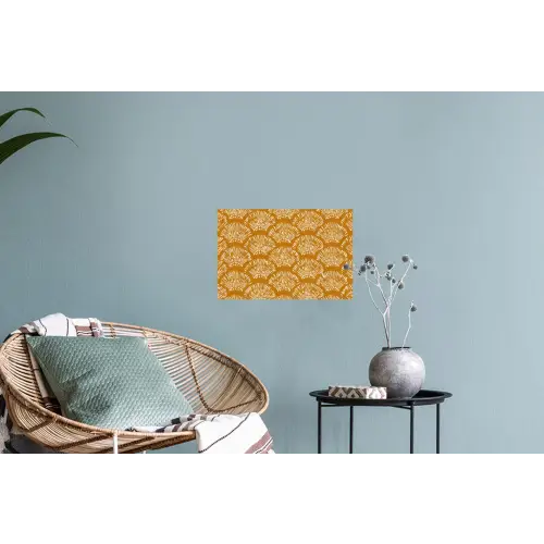 Waaierachtige motieven - Geel - Vintage Muursticker klein -plant