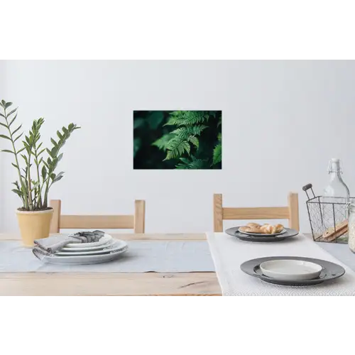 Varenblad - Groen - Structuur - Wazig Muursticker klein -eettafel