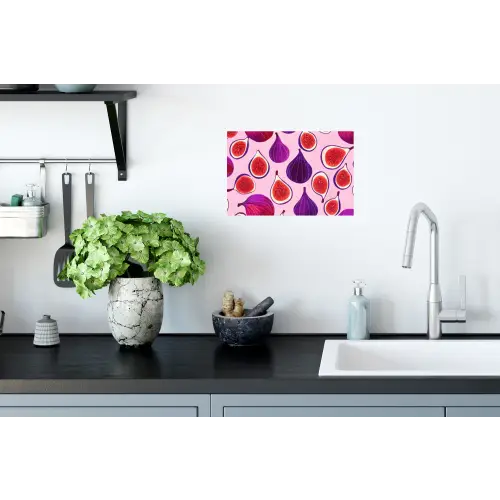 Vijgen - Roze - Paars Muursticker klein -keuken