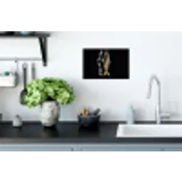 Vis - Zwart - Goud - Tekst Muursticker klein -keuken