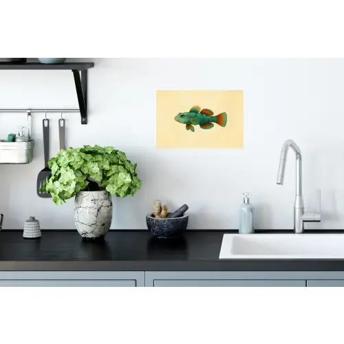 Vis - Blauw - Stippen - Schubben Muursticker klein -keuken
