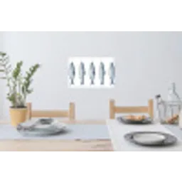 Vissen - Illustratie - Delfts - Blauw Muursticker klein -eettafel