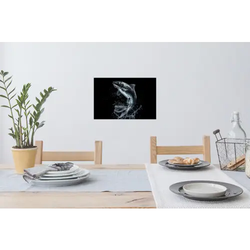 Vis - Koi - Zwart - Water Muursticker klein -eettafel