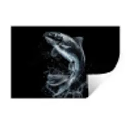 Vis - Koi - Zwart - Water Muursticker klein -3d