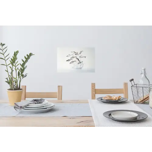 Vissen - Water - Wit Muursticker klein -eettafel