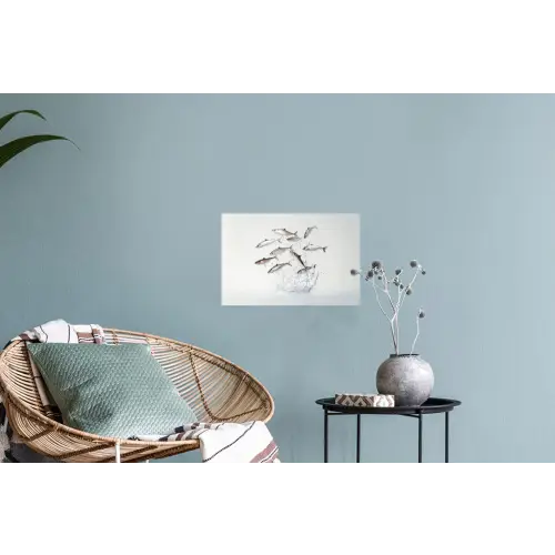 Vissen - Water - Wit Muursticker klein -plant