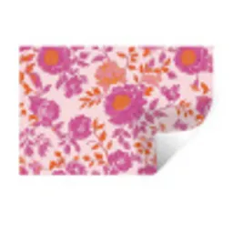 Bloemenpatroon - Roze - Oranje - Bloemen Muursticker klein -3d