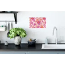 Bloemenpatroon - Roze - Oranje - Bloemen Muursticker klein -keuken