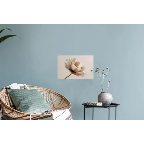 Bloem - Beige - Crème Muursticker klein -plant