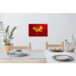 Bloem - Goud - Glazen Muursticker klein -eettafel