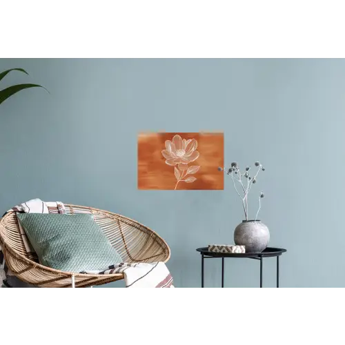 Bloem - Minimalistisch - Wit Muursticker klein -plant