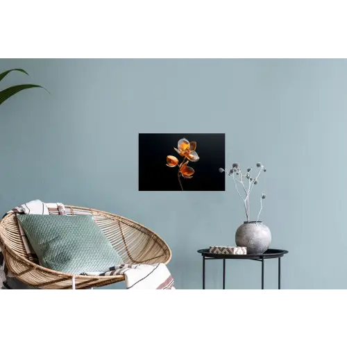 Bloem - Orchidee - Oranje Muursticker klein -plant