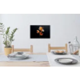 Bloem - Orchidee - Oranje Muursticker klein -eettafel