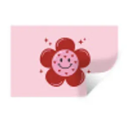 Bloem - Roze - Hartjes Muursticker klein -3d