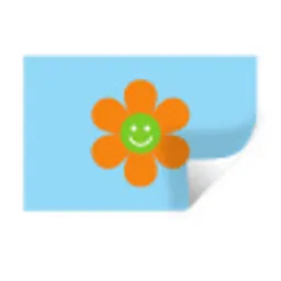 Bloem - Smiley - Kleurrijk Muursticker klein -3d