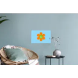 Bloem - Smiley - Kleurrijk Muursticker klein -plant