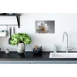 Bloem - Wit - Neutraal Muursticker klein -keuken