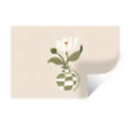 Bloem - Wit - Vaas - Quote Muursticker klein -3d