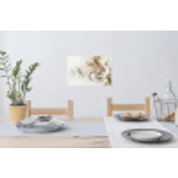 Bloem - Hout - Tarwe Muursticker klein -eettafel