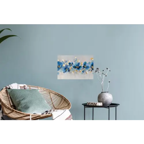 Bloemen - Blauw - Abstract Muursticker klein -plant