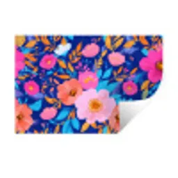 Bloemen - Blauw - Roze Muursticker klein -3d