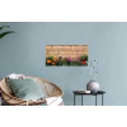Bloemen - Bakstenen - Kleurrijk Muursticker klein -plant