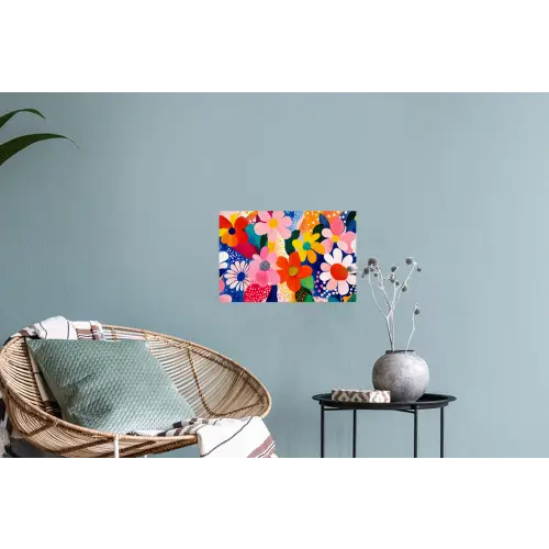 Bloemen - Kleurrijk - Stippen Muursticker klein -plant