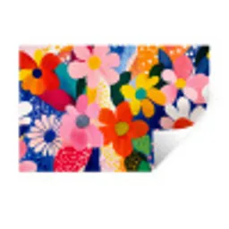 Bloemen - Kleurrijk - Stippen Muursticker klein -3d