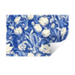 Bloemen - Delfts Blauw - Patroon - Tulp Muursticker klein -3d