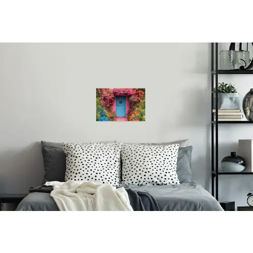 Bloemen - Deur - Roze Muursticker klein -slaapkamer