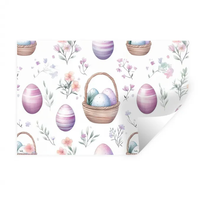 Bloemen - Paaseieren - Patroon Muursticker klein -3d