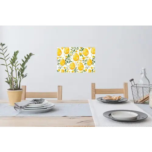Bloemen - Paaseieren - Geel Muursticker klein -eettafel