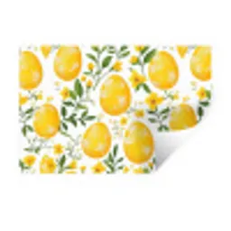 Bloemen - Paaseieren - Geel Muursticker klein -3d