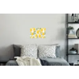 Bloemen - Paaseieren - Geel Muursticker klein -slaapkamer