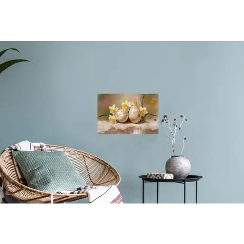Bloemen - Eieren - Geschilderd Muursticker klein -plant
