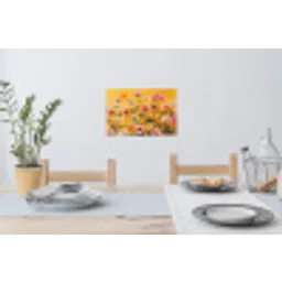 Bloemen - Veld - Geel Muursticker klein -eettafel