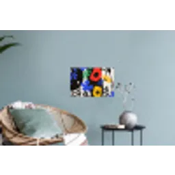 Bloemen - Bladeren - Abstract - Zwart Muursticker klein -plant