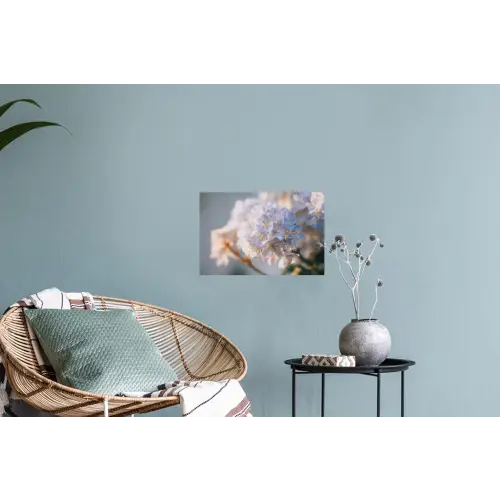 Bloemen - Lichtblauw - Wazig - Trosje Muursticker klein -plant