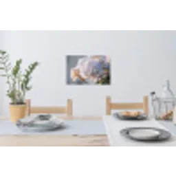 Bloemen - Lichtblauw - Wazig - Trosje Muursticker klein -eettafel