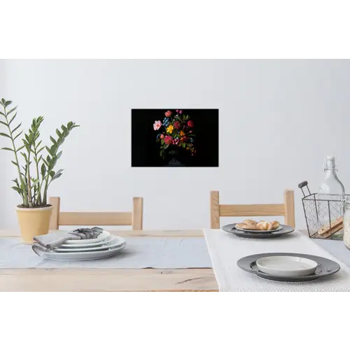 Bloemen - Vrolijk - Vaas Muursticker klein -eettafel