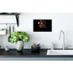 Bloemen - Vrolijk - Vaas Muursticker klein -keuken