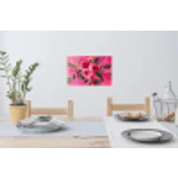 Bloemen - Verf - Roze Muursticker klein -eettafel